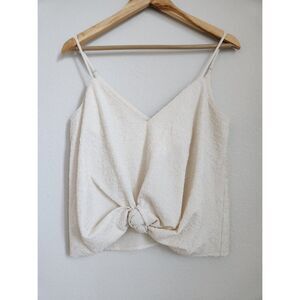 ASTR the Label Cream Textured Knot-Front Cami Top – Size S